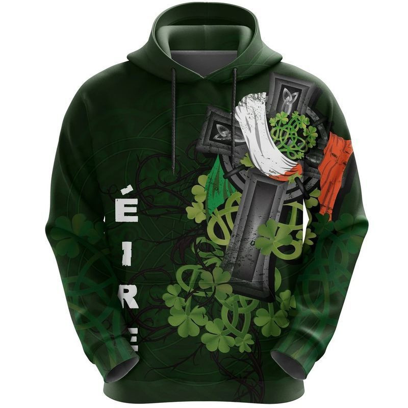 Irish Hoodie Pullover Shamrock Celtic Cross - Happy St. Patrick's Day Over Print 3d Hoodie Zip Hoodie