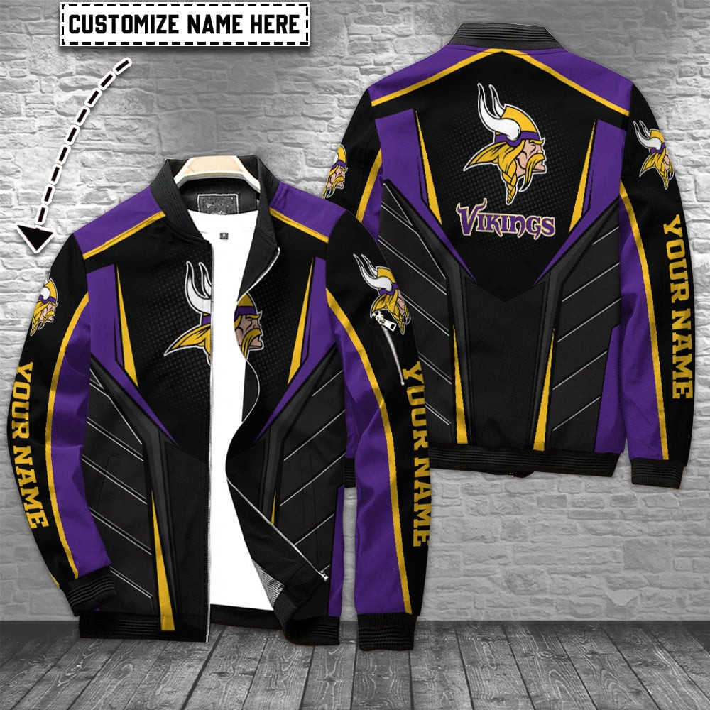 Minnesota Vikings Personalized Bomber Jacket BG737