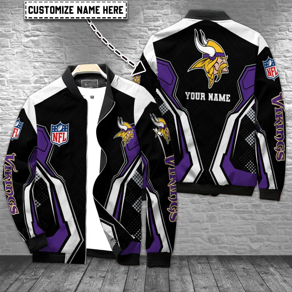 Minnesota Vikings Personalized Bomber Jacket BGBBJ966