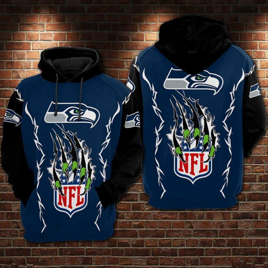 Seattle Seahawks Football Claws 3D All Over Print Hoodie & Zip Hoodie