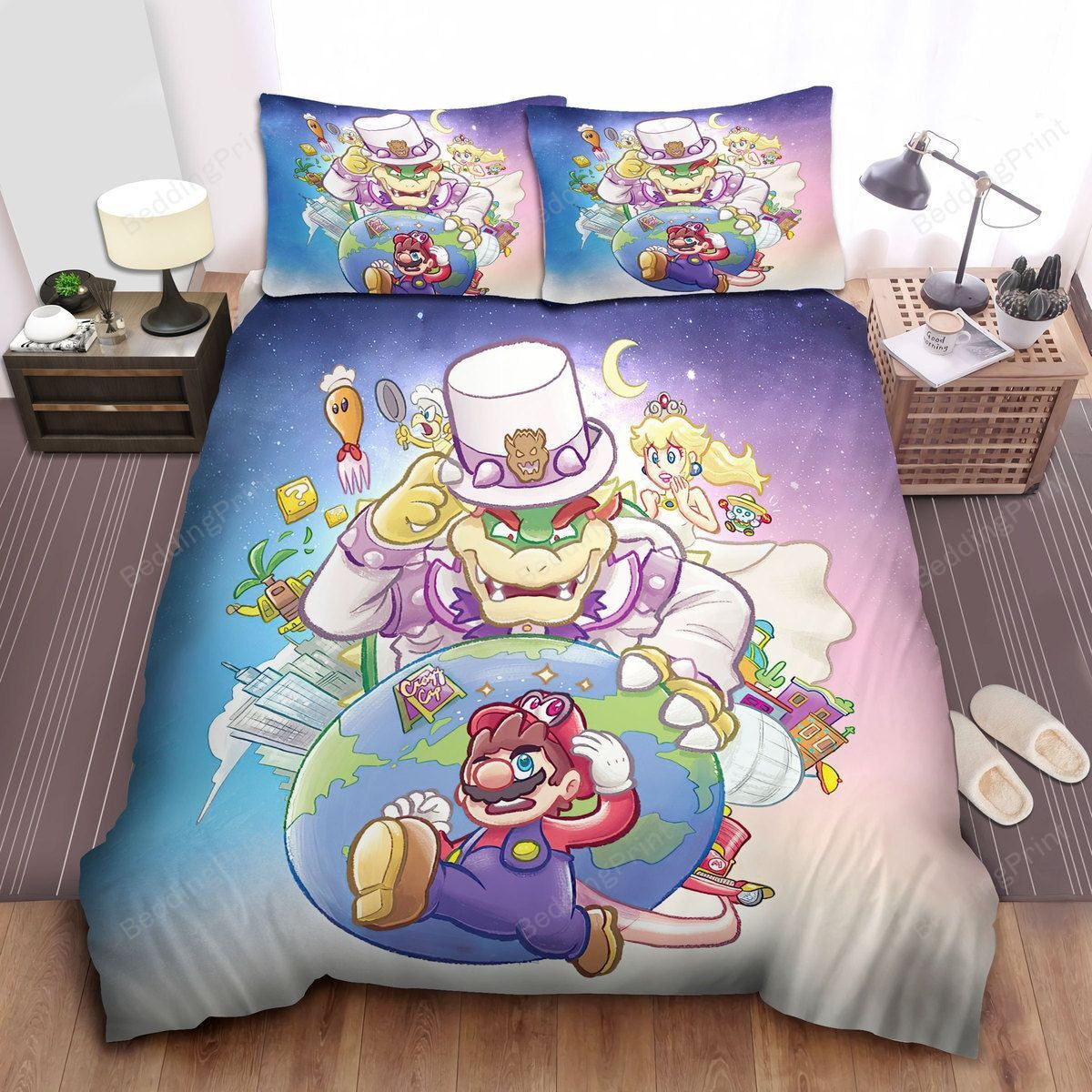 Mario Bedding Set Mario And Boss Bowser Battle Duvet Covers