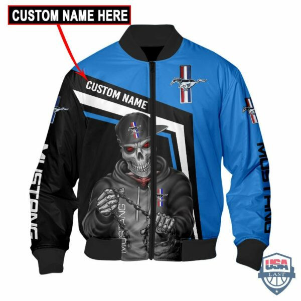 Ford Mustang Ghost Rider Custom Name Bomber Jacket 134