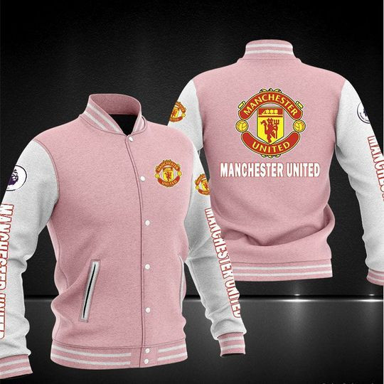 Manchester United Pink Baseball Jacket