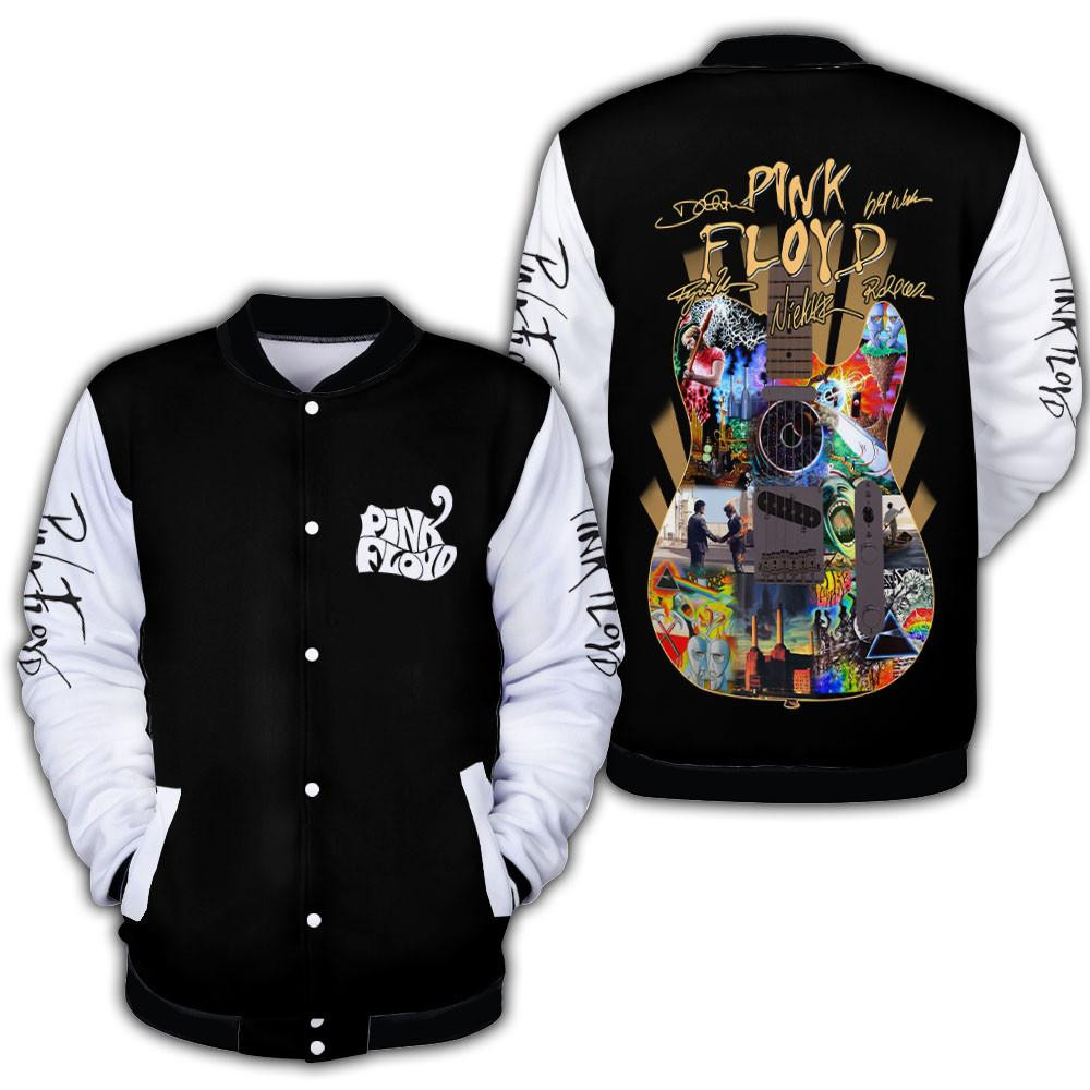 Pink Floyd Fan Gift, Pink Floyd Signature Gift, Pink Floyd Guitar Baseball Jacket