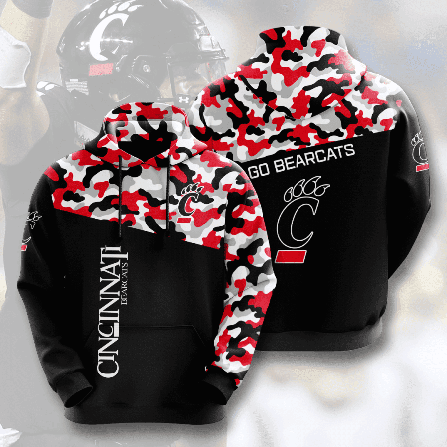 Cincinnati Bearcats 3D All Over Print Hoodie & Zip Hoodie