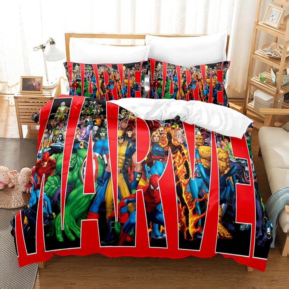 MV Bedding Set MV All Heroes Comic Pattern Duvet Covers