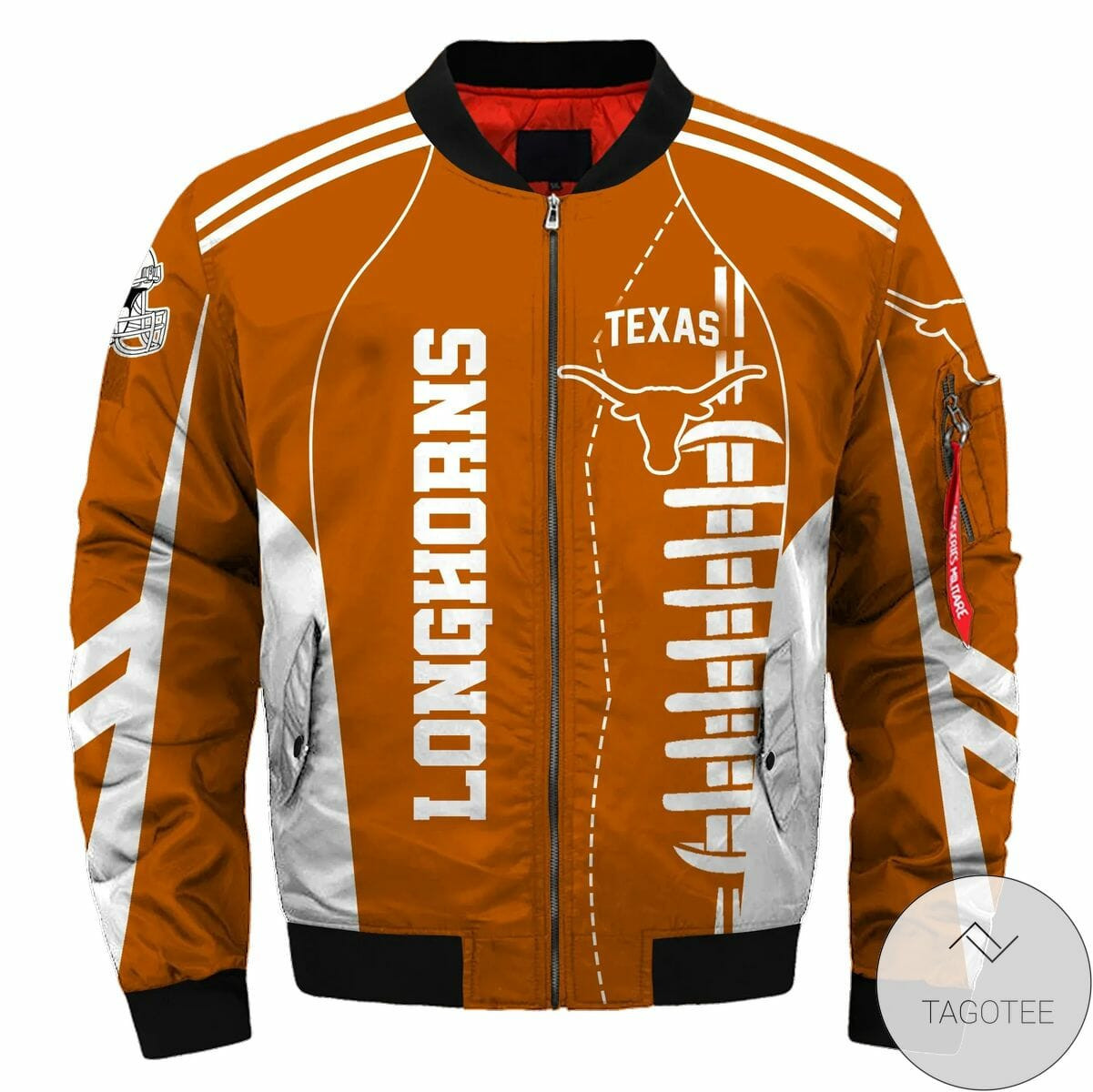 Texas Longhorns Orange White Bomber Jacket