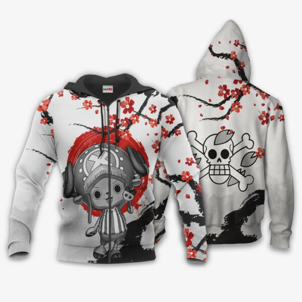 Red Tony Chopper Japan Cherry Blossoms One Piece Anime 1k676 Cartoon Graphic Outfits Aop 3d Hoodie, Zip Hoodie 2776