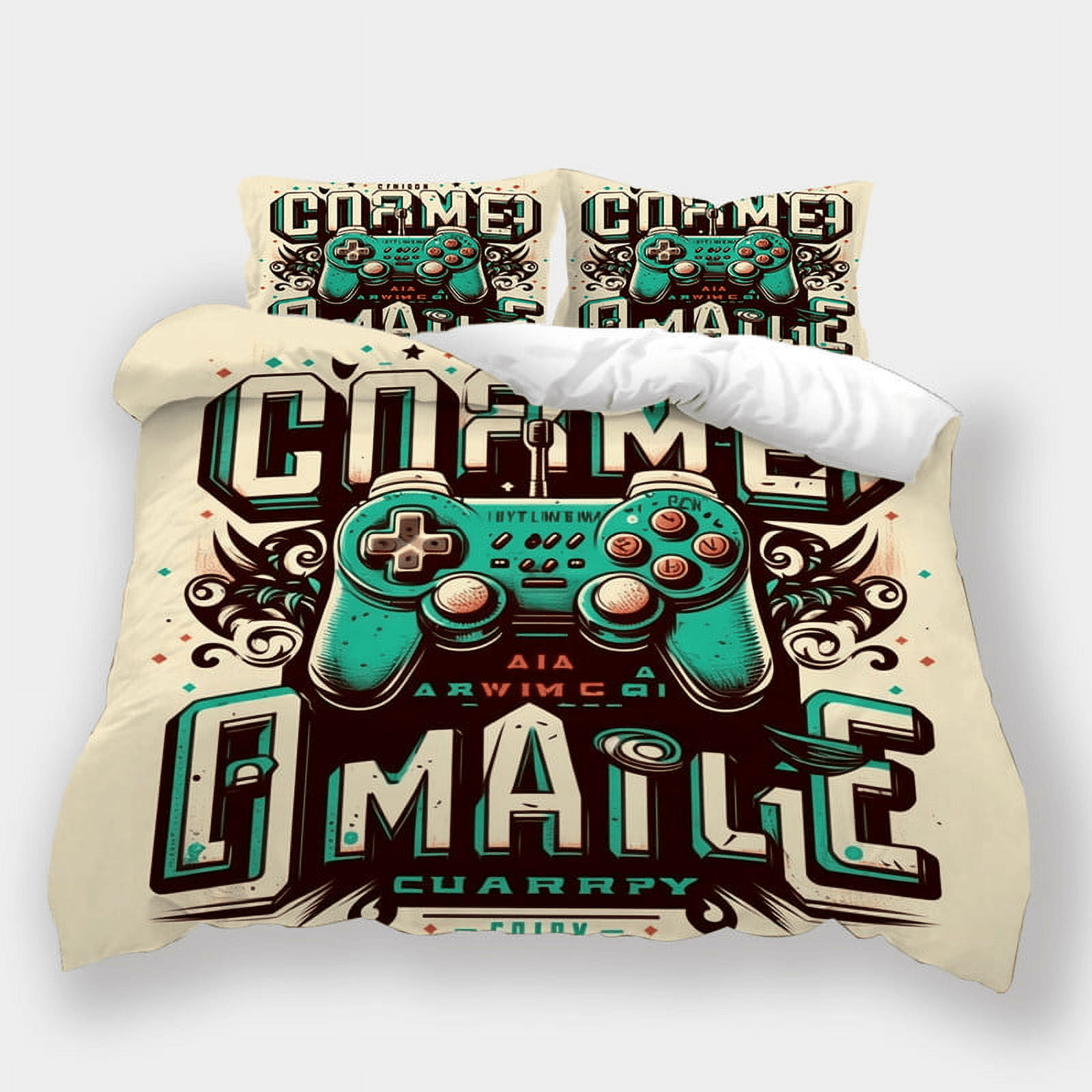 Game Bedding Set Game Controller Game Mail Duvet Covers Green