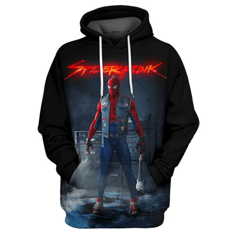 Spiderman Hoodie Spiderpunk Rock Star Hoodie Zip Hoodie