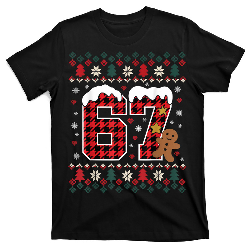 67 Christmas Pajamas Shirt Six Seven Meme Brainrot T-Shirt