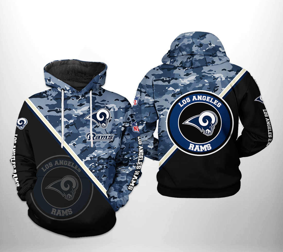 Los Angeles Rams Camo Team 3D All Over Print Hoodie & Zip Hoodie