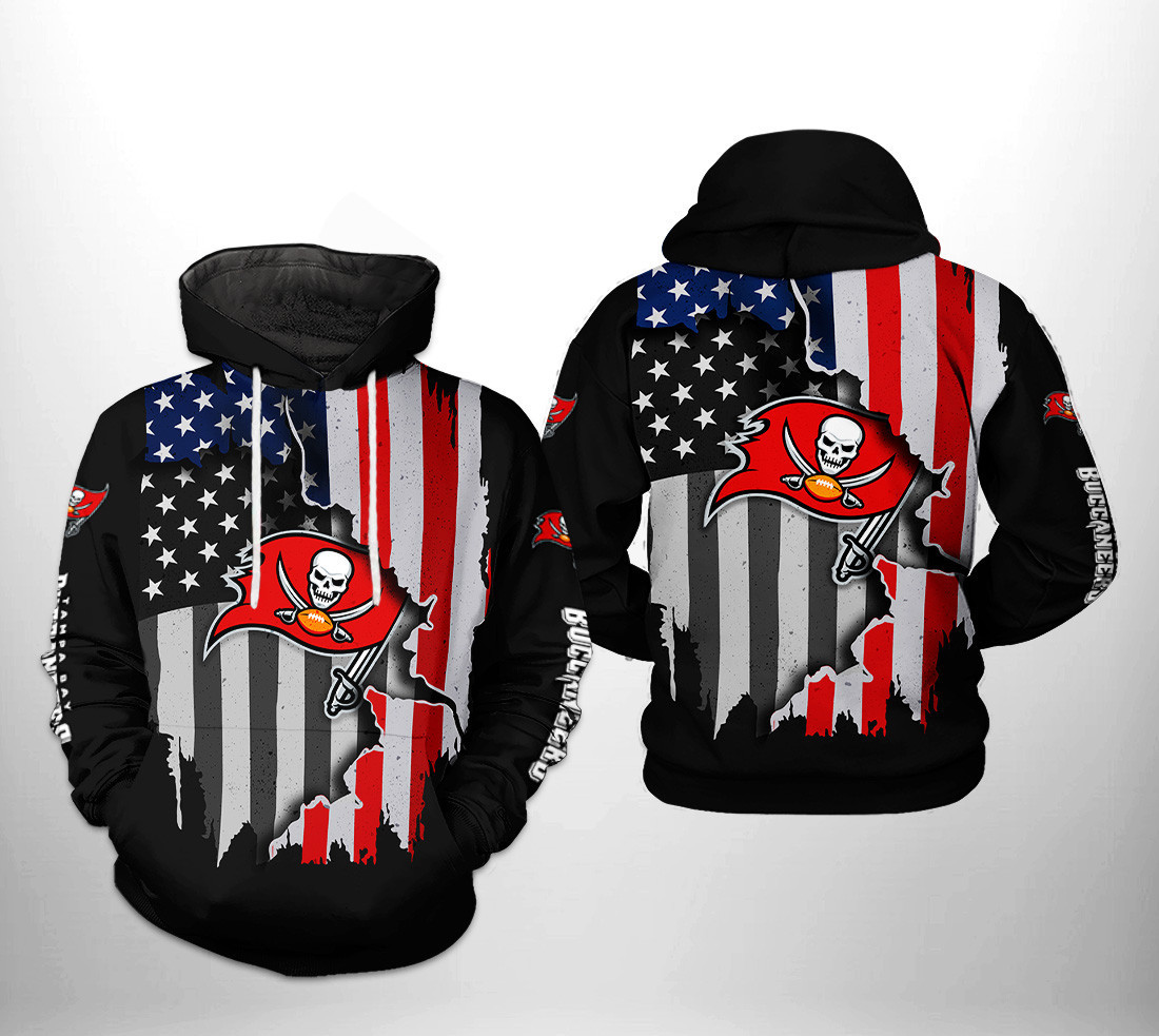Tampa Bay Buccaneers US Flag Team 3D All Over Print Hoodie & Zip Hoodie
