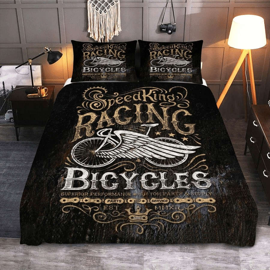 Bicycle Bedding Set Vintage Speaking Racing Bicycles Duvet Covers