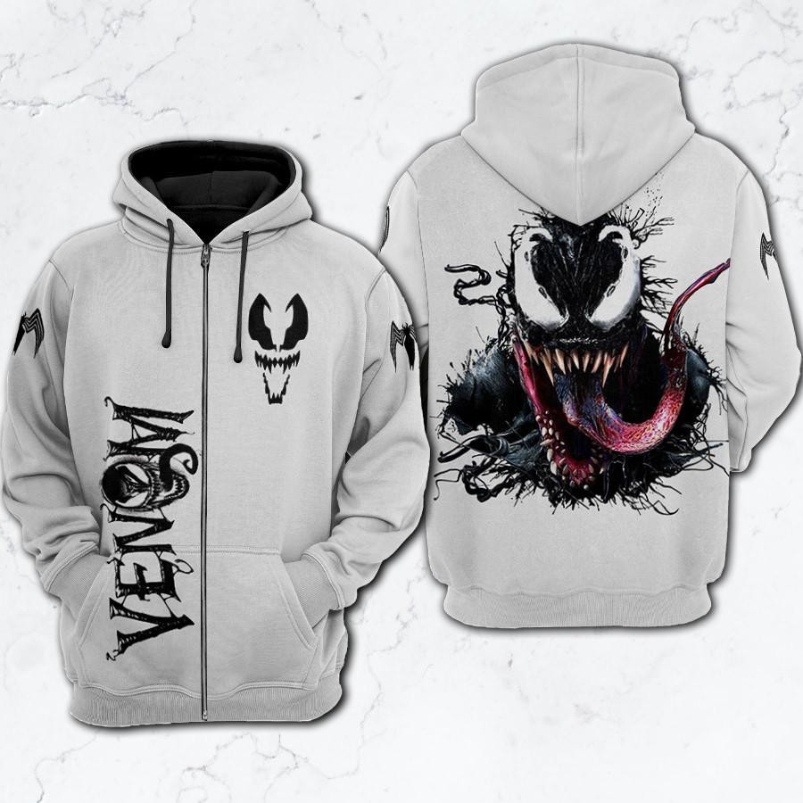 Venom Gift For Fan, Venom Logo Fan Art Aop Hoodie, Zip Hoodie, Fleece Jacket