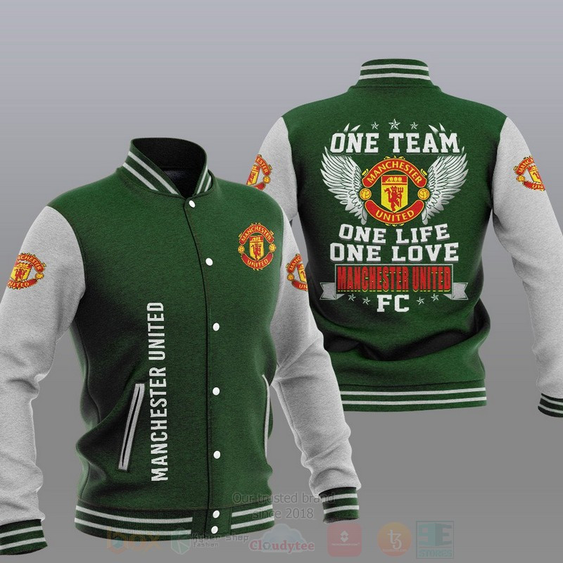 Manchester United Green One Team Baseball Jacket