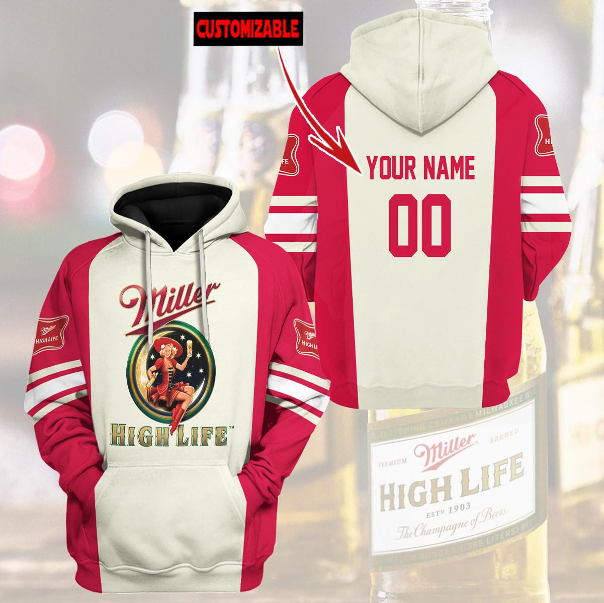 Miller High Life Personalized 3d Hoodie
