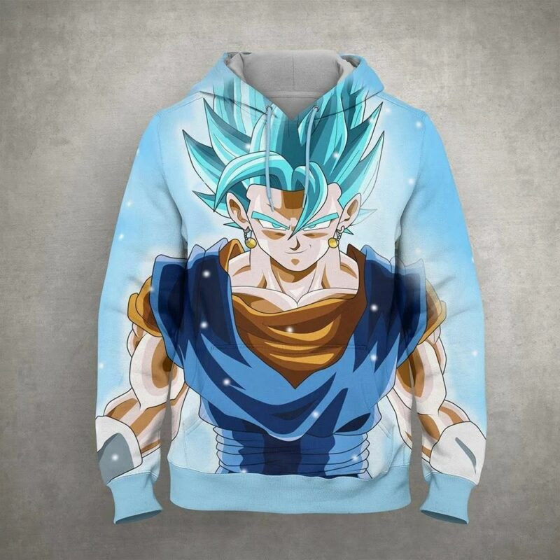 Goku Blue Saiyan Cartoon Dragon Ball 9 Over Print 3d Hoodie Zip Hoodie