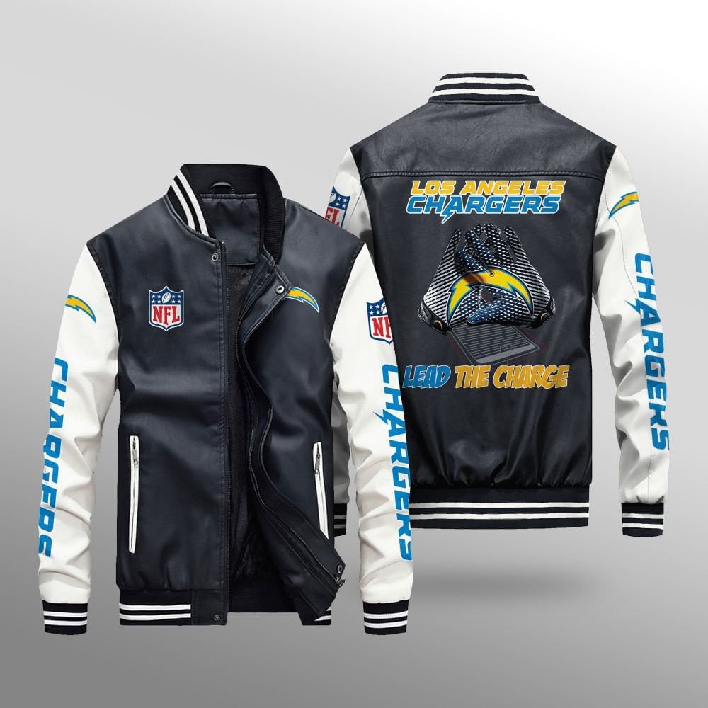 Los Angeles Chargers Leather Bomber Jacket BG13