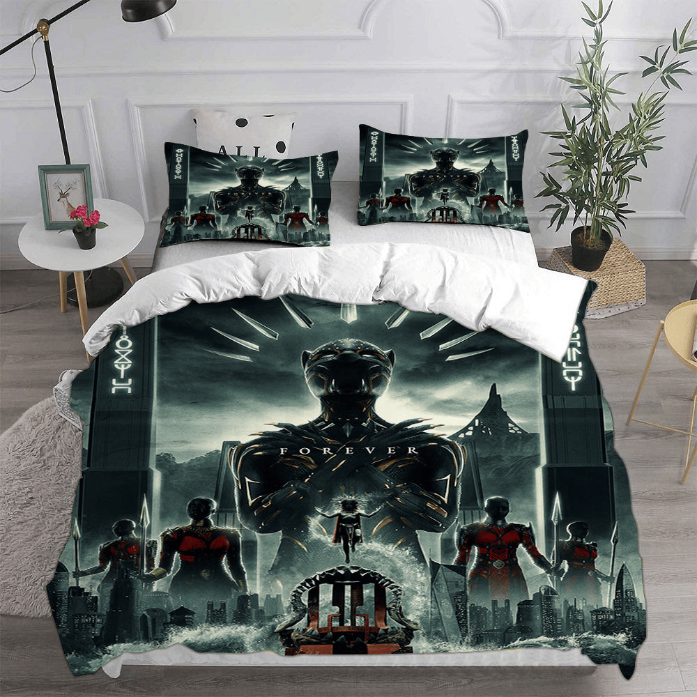 Black Panther Bedding Set MV Black Panther Charcters Wakanda Forever Duvet Covers