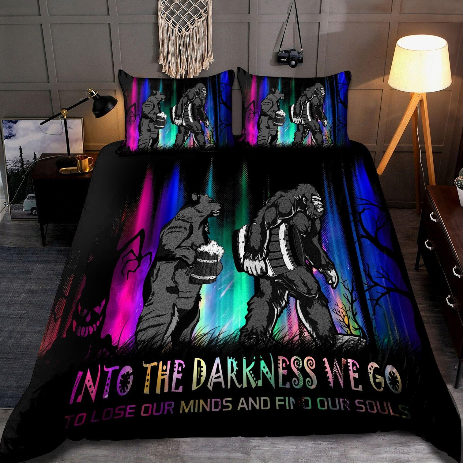 Bigfoot Bedding Set Into The Darkness We Go Bigfoot Duvet Covers