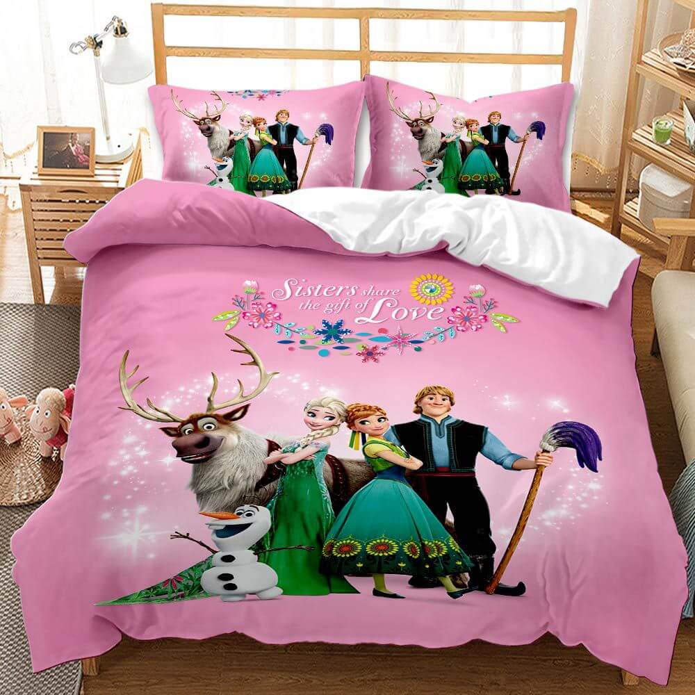 Frozen Bedding Set Sisters Share The Gift Of Love Duvet Covers