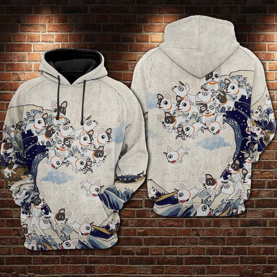 FRENCHIE WAVE 3D All Over Print Hoodie & Zip Hoodie