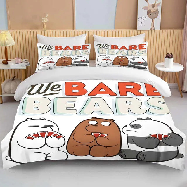 We Bare Bear Bedding Set We Bare Bear Playing Cards Duvet Covers