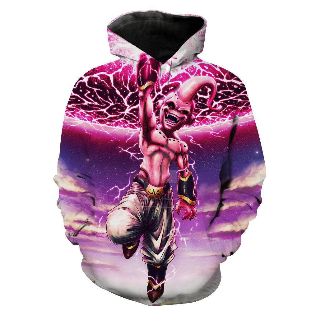 Dragon Ball Z Kid Buu Destruction Pink 3D All Over Print Hoodie & Zip Hoodie