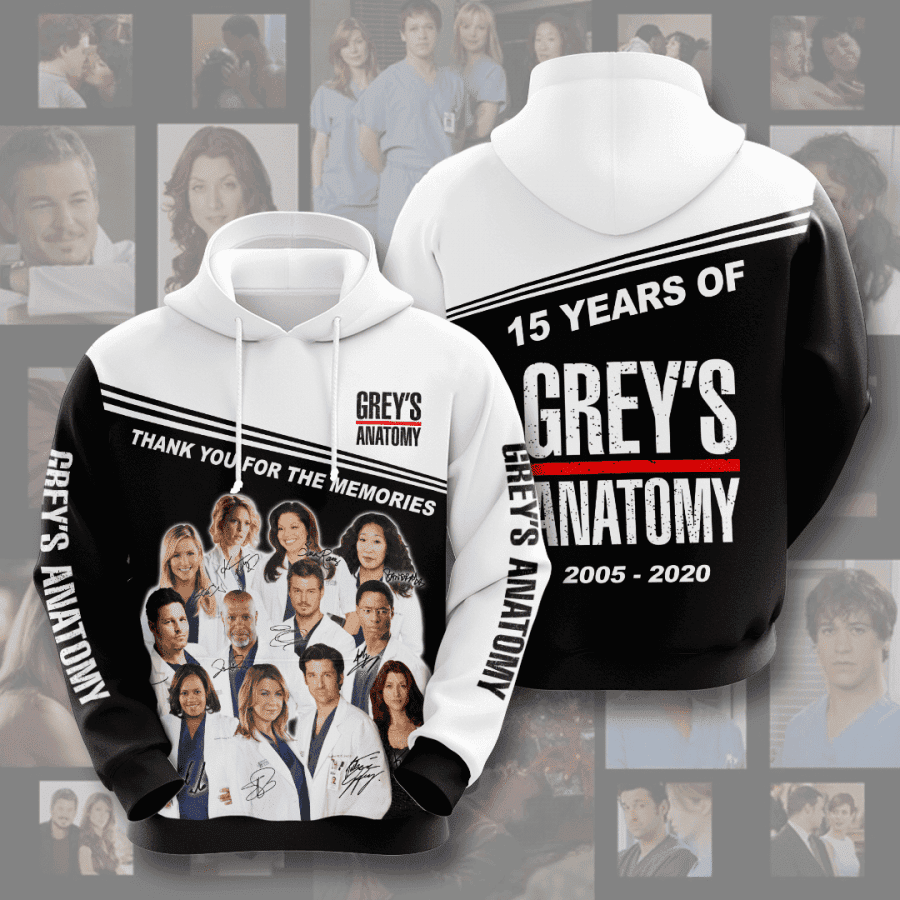 Grey?s Anatomy Movie Character Anniversary 15 Years 3D All Over Print Hoodie & Zip Hoodie
