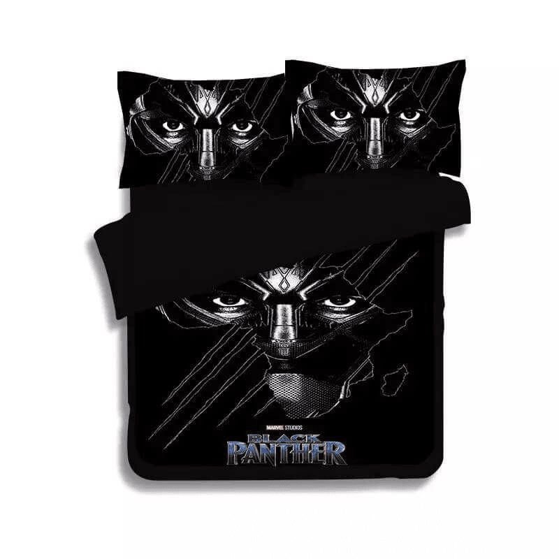 Black Panther Bedding Set MV Black Panther Eyes And Helmet Duvet Covers