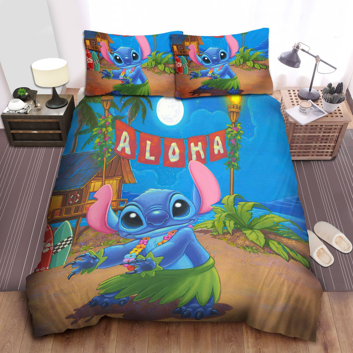 Lilo And Stitch Bedding Set Stitch Dancing On The Beach Duvet Covers