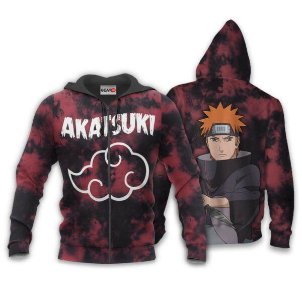 Akatsuki Yahiko Tie Dye Style Naruto Anime 1k378 Cartoon Graphic Outfits Aop 3d Hoodie, Zip Hoodie 894