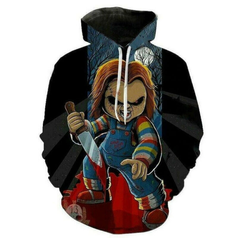 Chucky Horror Halloween 3d Hoodie Zip Hoodie