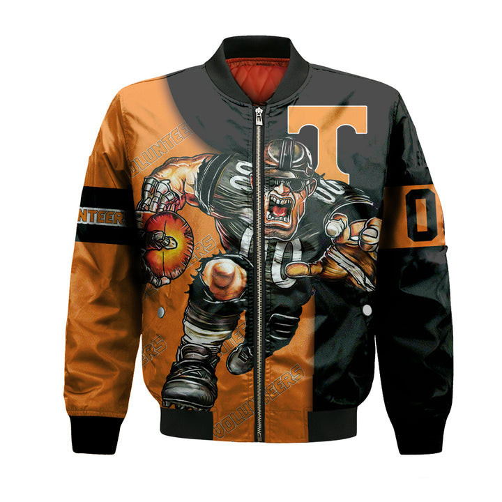 Tennessee Volunteers Custom Number Orange Black Bomber Jacket