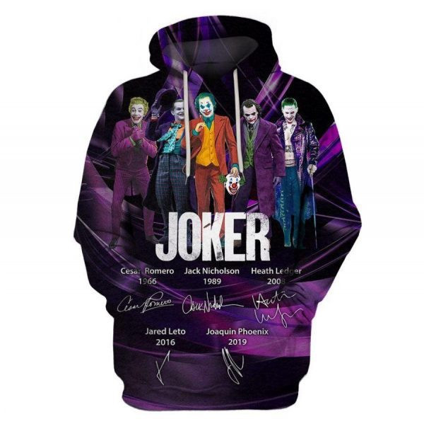 Joker Legends Character Signature 3D All Over Print Hoodie & Zip Hoodie