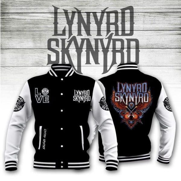 Lynyrd Skynyrd Music Band, Love Lynyrd Skynyrd Logo Baseball Jacket 20