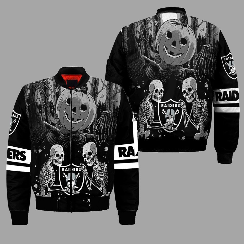 Las Vegas Raiders Halloween Bomber Jacket 134