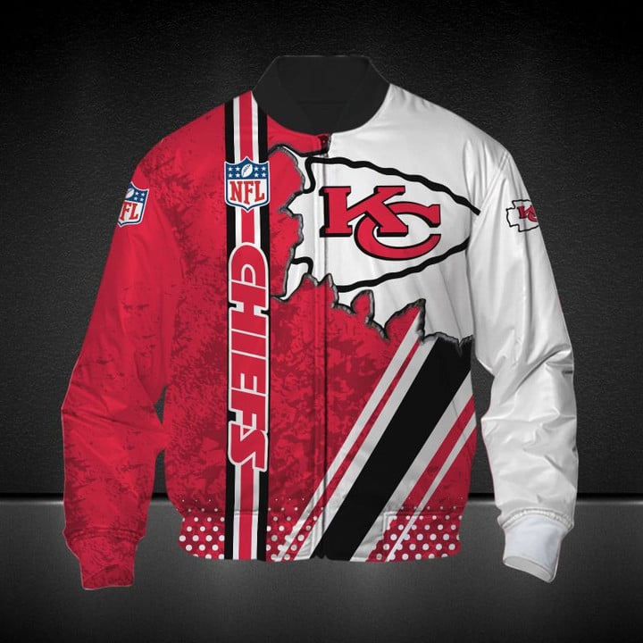 Kansas City Chiefs Red White Bomber Jacket