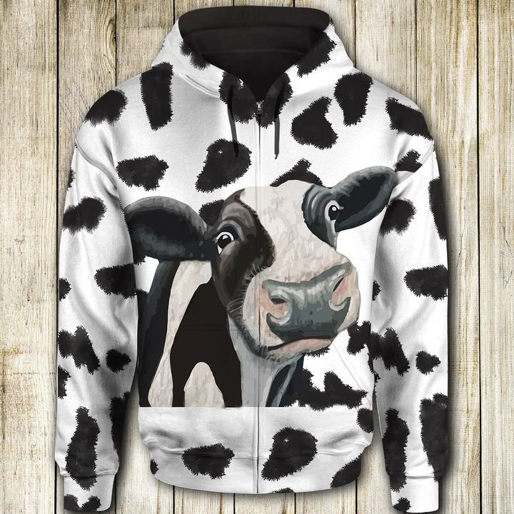 Cow Funny Face 3D All Over Print Hoodie & Zip Hoodie