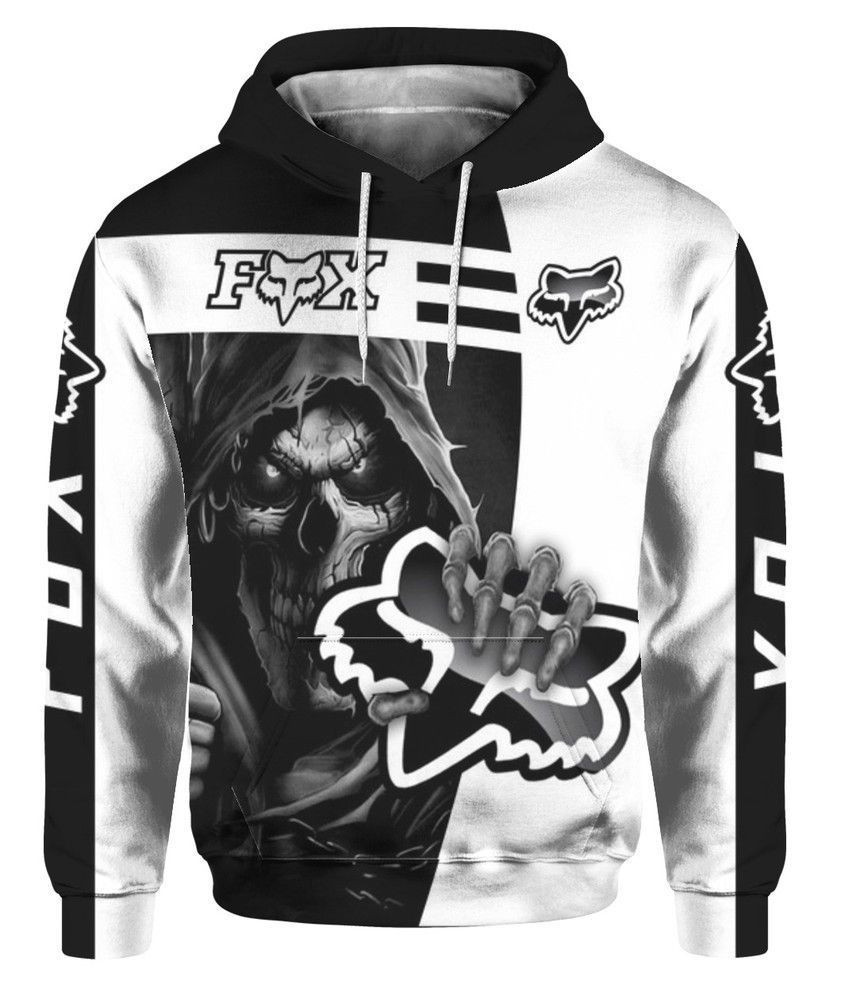 Death Skull Holds Logo Fox Racing 3D All Over Print Hoodie & Zip Hoodie
