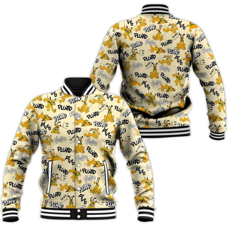 Shades Of Pluto Pattern Yellow Baseball Jacket