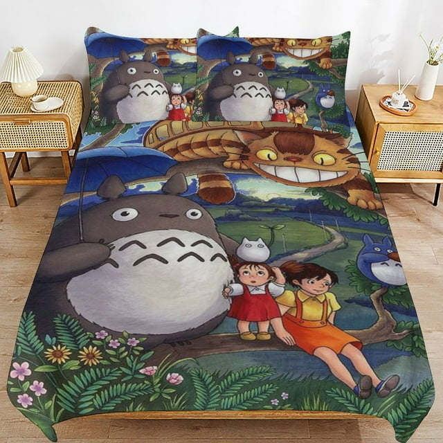 SGhibli Bedding Set Totoro With The Two Sisters Duvet Covers