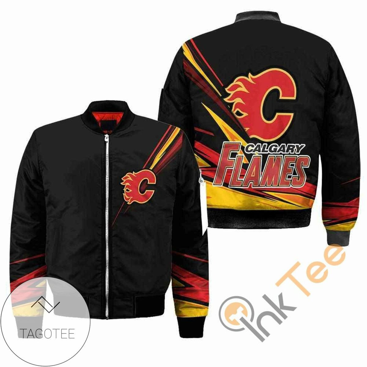 Calgary Flames Black Bomber Jacket