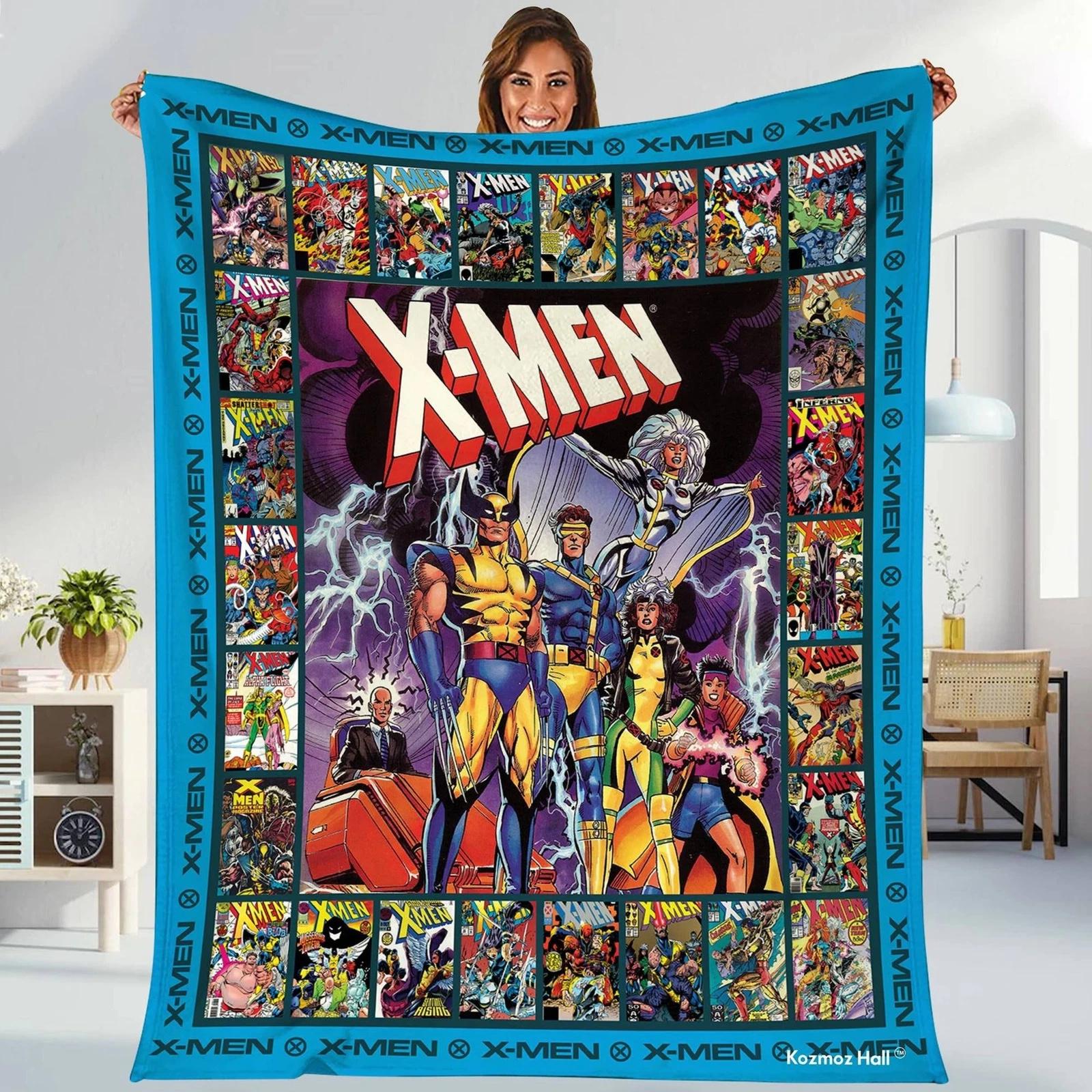 X Men Characters Blanket X Men Blanket X Men Wolverine Cyclops Professor Fleece Sherpa Blanket