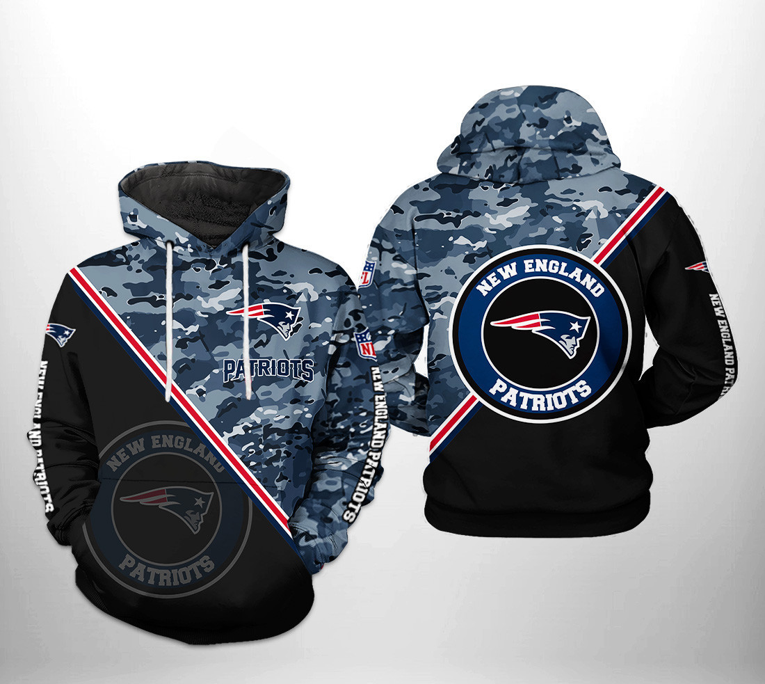 New England Patriots Camo Team 3D All Over Print Hoodie & Zip Hoodie