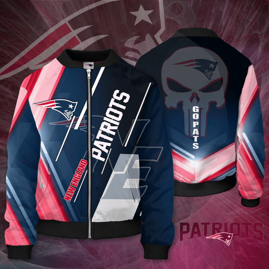 New England Patriots Punisher Skull Bomber Jacket