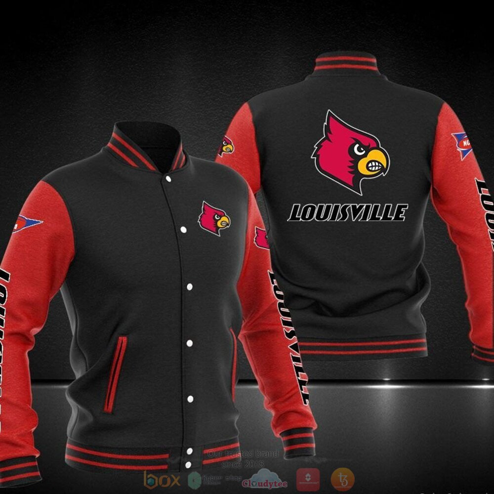 Louisville Cardinals Black Red Baseball Jacket