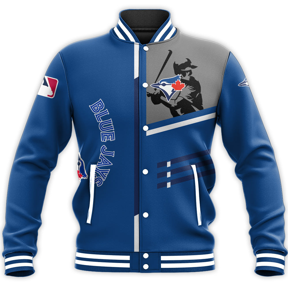 Toronto Blue Jays Custom Name Number Blue Baseball Jacket