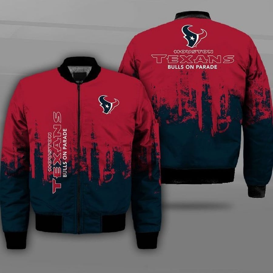Houston Texans Red Blue Bomber Jacket V7